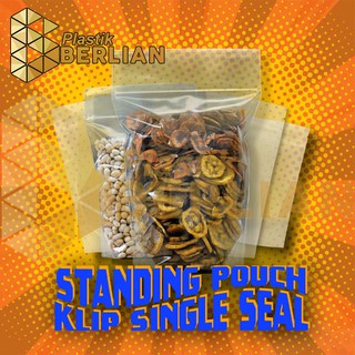 Jual Plastik Klip Kemasan Berdiri Standing Pouch Single Seal 14 x 22cm