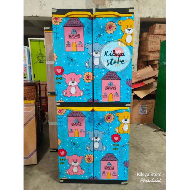 Lemari plastik 2 pintu miami orlando Teddy, Sapi, Rusa/kancil
