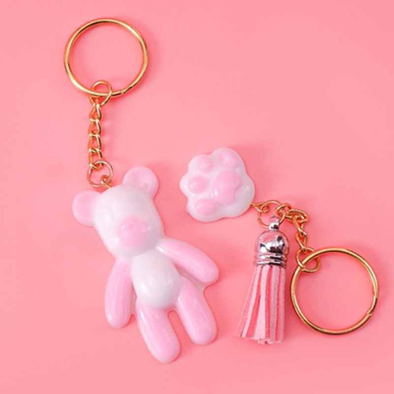 SIY  7 Pcs/Set Teddy Bear Keychain Crystal Epoxy Resin Mold Earrings Pendant Silicone Mould DIY Crafts Jewelry Necklace Tool