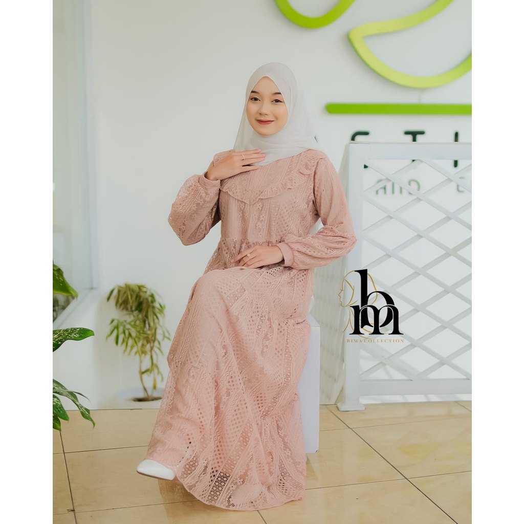 DRESS BRUKAT MIX CERUTY AGINTA BERLMIRS DAN SATIN MAXMARA BURKAT MARWAH velvet mix brokat full brukat crystal pesta kondangan mewah