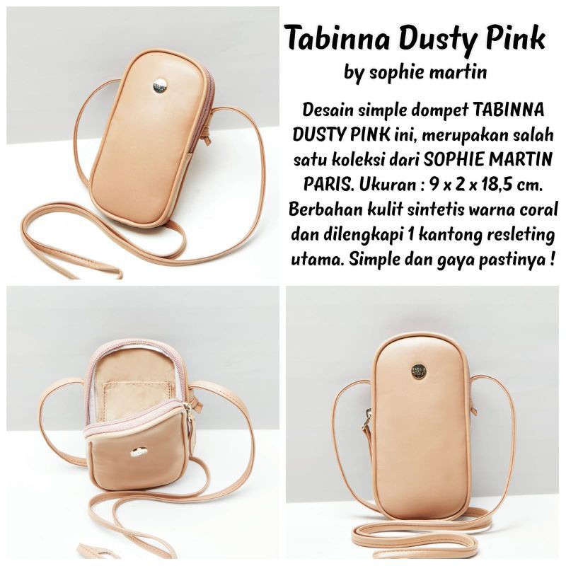 DOMPET TABINNA : CORAL , DUSTY PINK , TOSCA , DUSTY ROSE , PURPLE , NAVY , CREAM , SOPHIE MARTIN PARIS OFFICIAL PROMO ORIGINAL TALI PANJANG PROMO