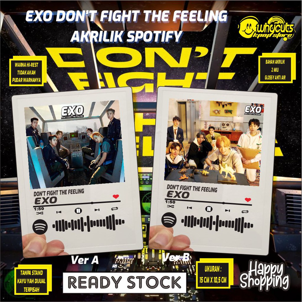 [BACA DESKRIPSI PRODUK] AKRILIK SPOTIFY EXO DONT FIGHT THE FEELING ( READY STOK )