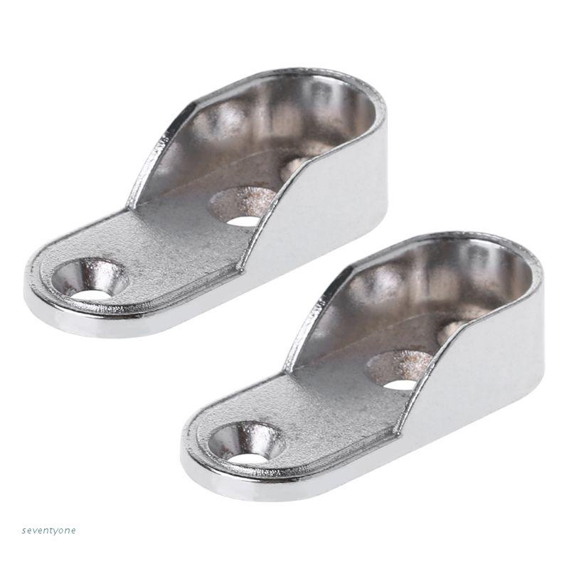 2PCS Wardrobe Clothes Tube Support Closet Rod Pole End Bracket Thickening Holder 