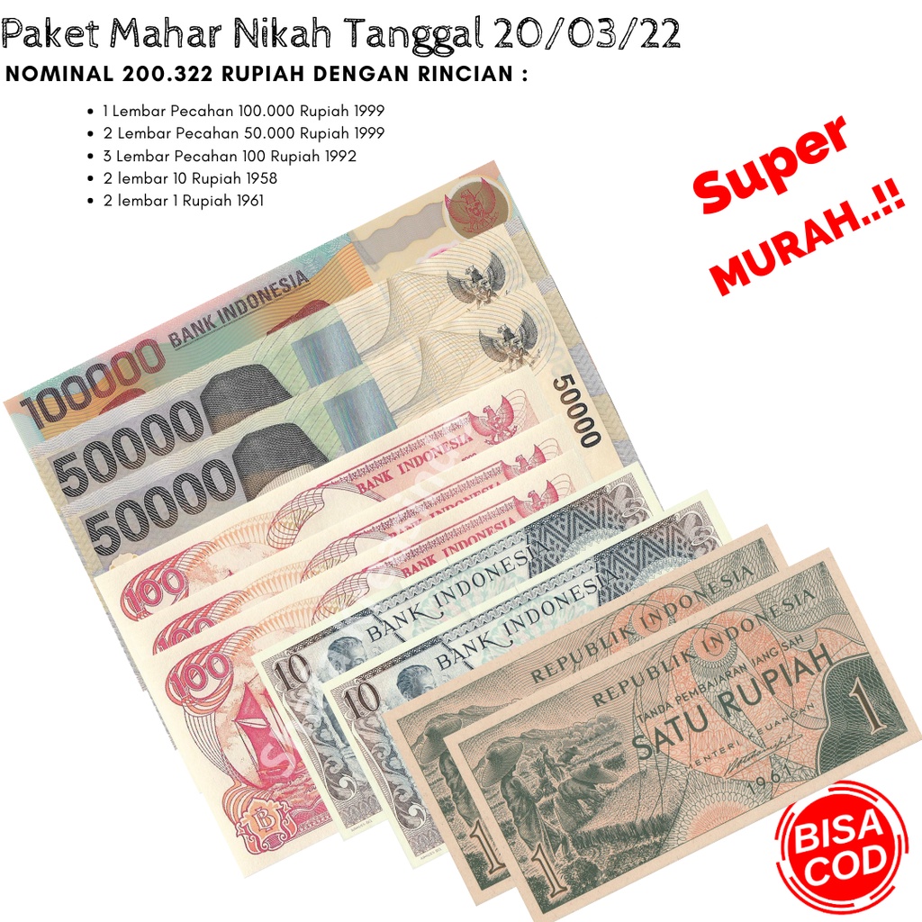 Uang Kuno Uang Mahar Uang Asli Paket Mahar Nikah 20/03/22 Paket Murah