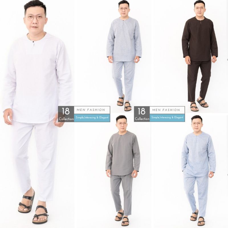 [BEST SELLER] Koko Kurta Pakistan Lengan Panjang Satu Set Dapat Kemeja Dan Celana