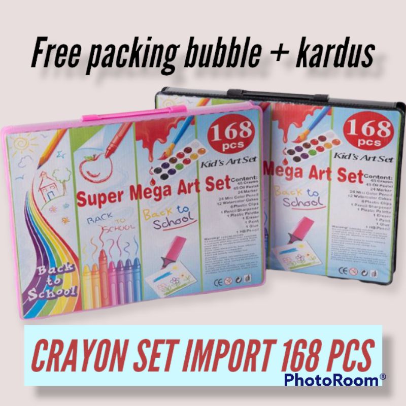 

CRAYON SET IMPORT/PENSIL WARNA SET 168PC/PENSIL WARNA CRAYON ALAT TULIS SET