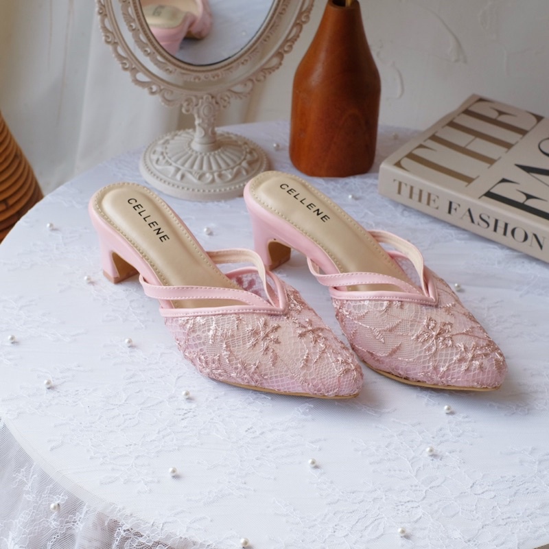 𝗖𝗘𝗟𝗟𝗘𝗡𝗘 Jianya Lace Heels / wedding shoes sepatu pengantin brukat 5cm