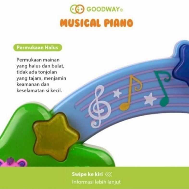 GOODWAY Musical Piano Toys Mainan Edukasi Musik Lampu Warna Baby Toys