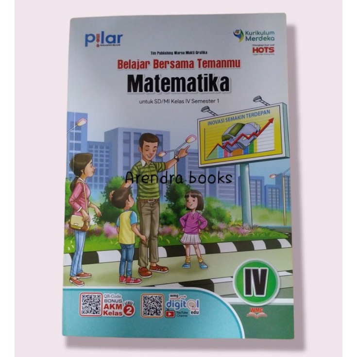 Buku PILAR pelajaran matematika kelas 4 semester 1kurikulum merdeka penerbit PT.warna mukti grafika