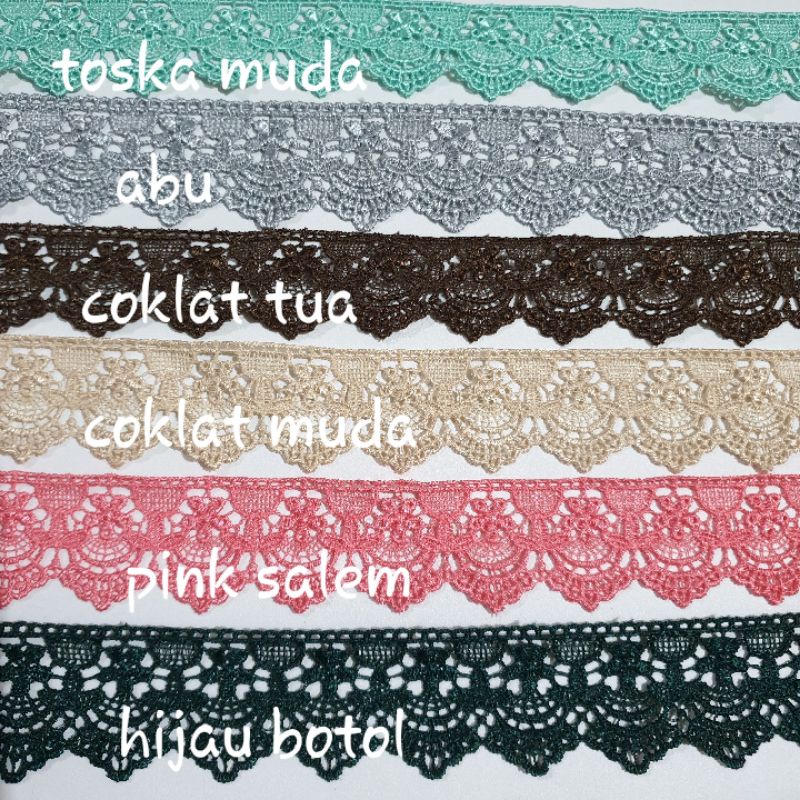 Renda Gyper Warna 3 cm Per 1 Gulung