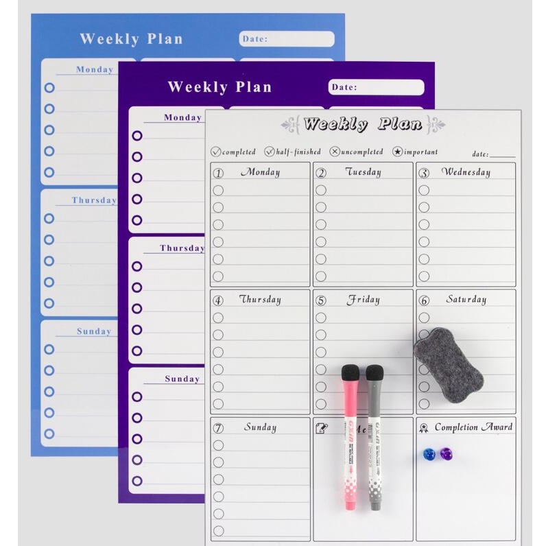 Set Organizer Jadwal Pesan Papan Tulis Magnetik Dry Erase Calendar Monthly Planner Whiteboard Untuk Stiker Kantor Rumah