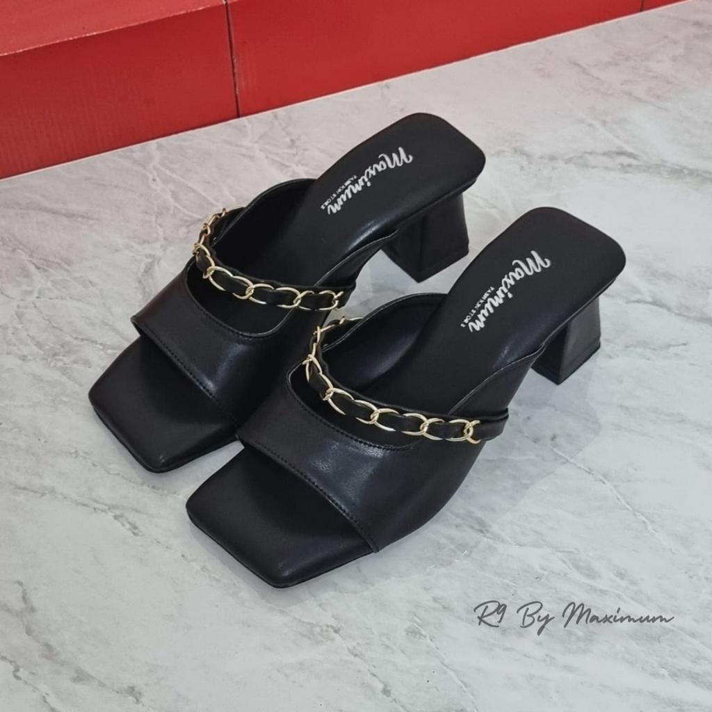 R9 MAXIMU - Estela  Sandal Wide Strap Heels Tali Rantai