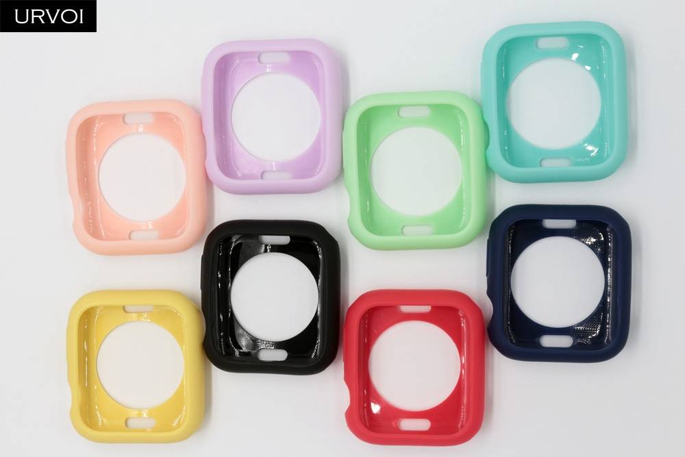 Urvoi Case Bumper Pelindung Bahan Tpu Ultra Tipis Warna Permen Untuk Apple Watch 6 Se 5 4 3 2 1 38 42 40 44mm