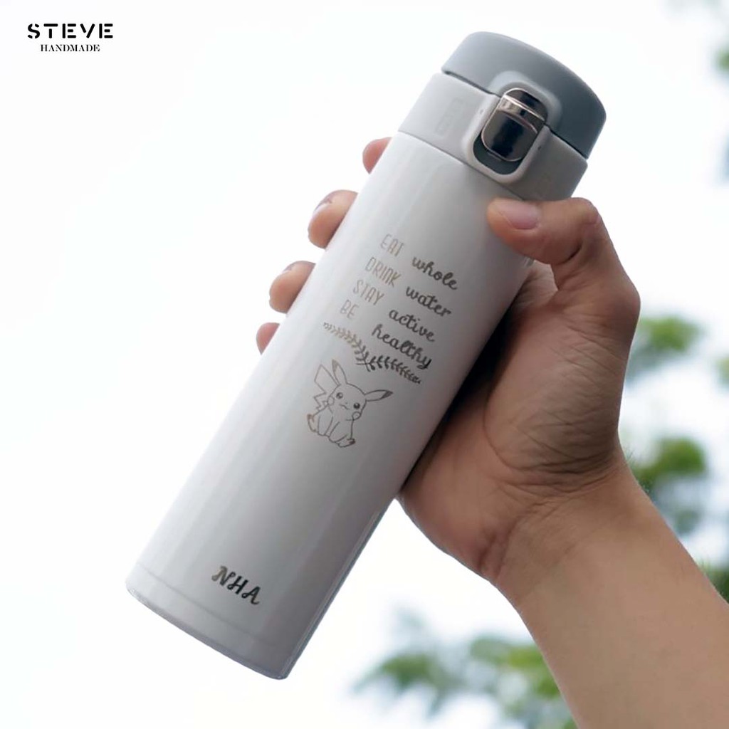 Botol minum stainless termos vacuum tumbler travel mug TM0389 White