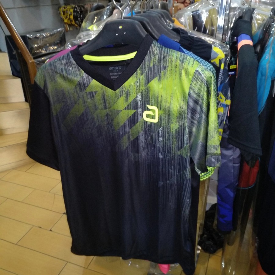 Kaos Tenis Meja Pingpong Andro Narcas Black/Green ORIGINAL GERMANY