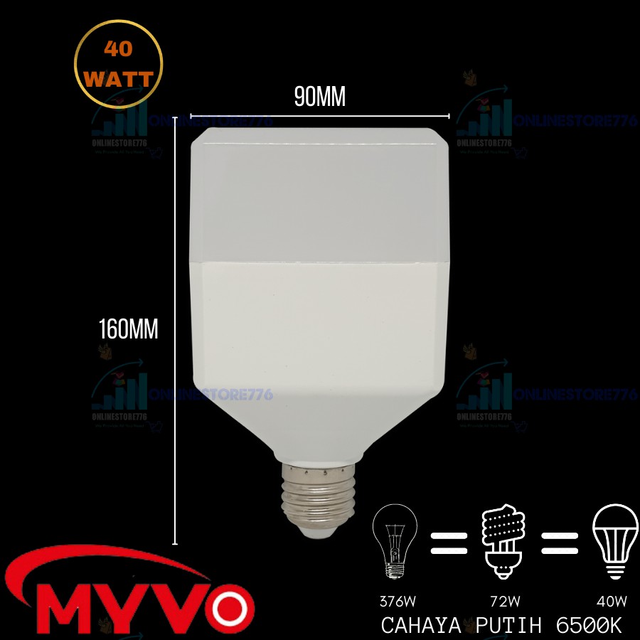 Lampu Bohlam MYVO Crown LED 40W Bohlam LED Kotak 40 Watt Garansi 1 Tahun