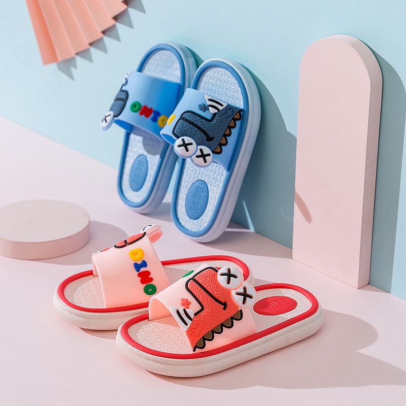 [littlecrab] Sandal Anak Dino XX Colorful Kids Sandals High Quality Biru Hijau Kuning Pink Dinosaurus Mata XX Sandal Selop Anak Berkualitas Sandal Selop Motif Lucu Unik Anti Slip Korean Style