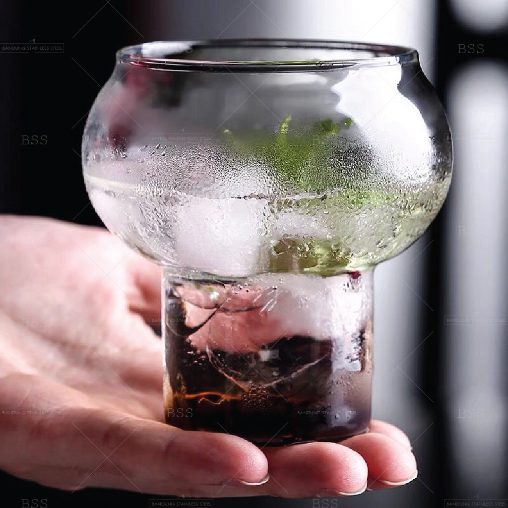 Gelas Mojito Kristal Kaca Lucu Bulat Cocktail Jus Cantik Drinking Glass Cafe