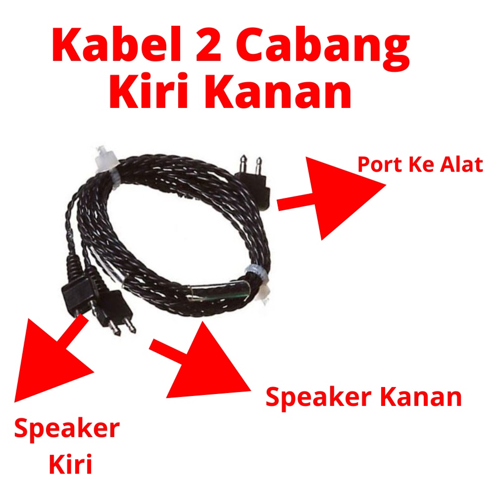 Kabel Alat Bantu Dengar Telinga 2  Cabang Kiri Kanan