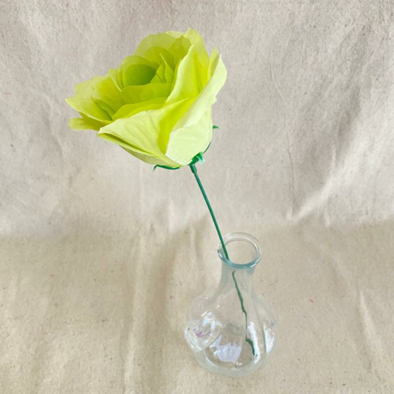 Bunga Artificial Rose Italy X1 (satuan) Bunga Artificial/Bunga Plastik/Bunga Dekorasi/Pernikahan-Lime