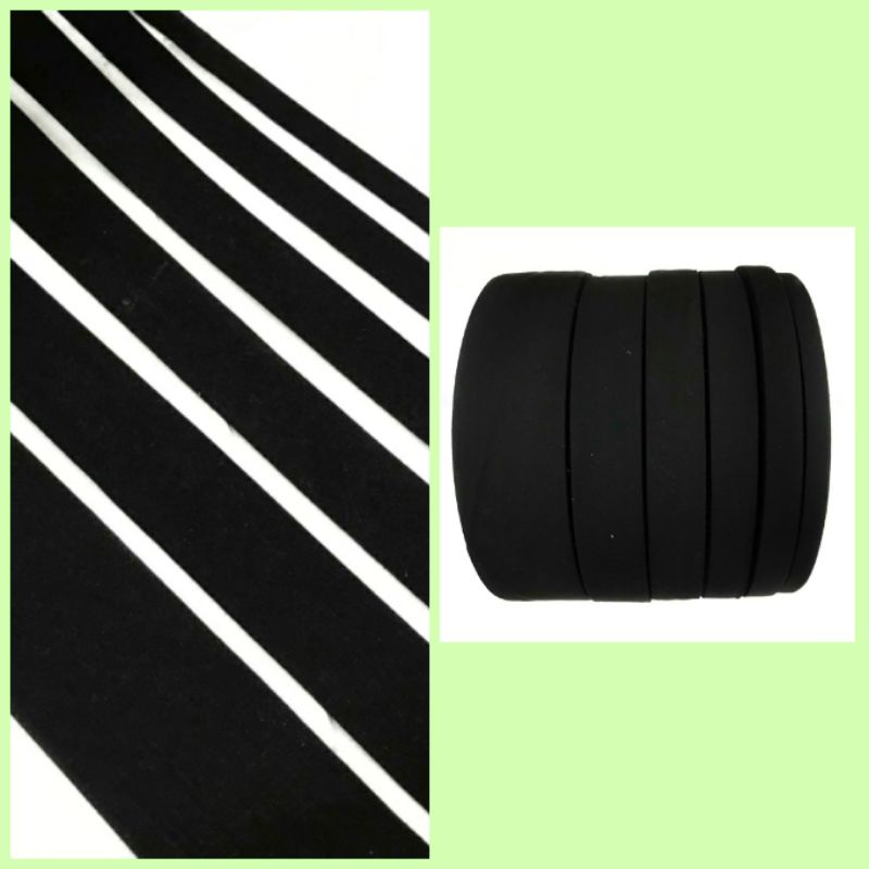 [1 METER] - LABEL PITA KATUN POLOS HITAM | LABEL HIJAB | LABEL BAJU