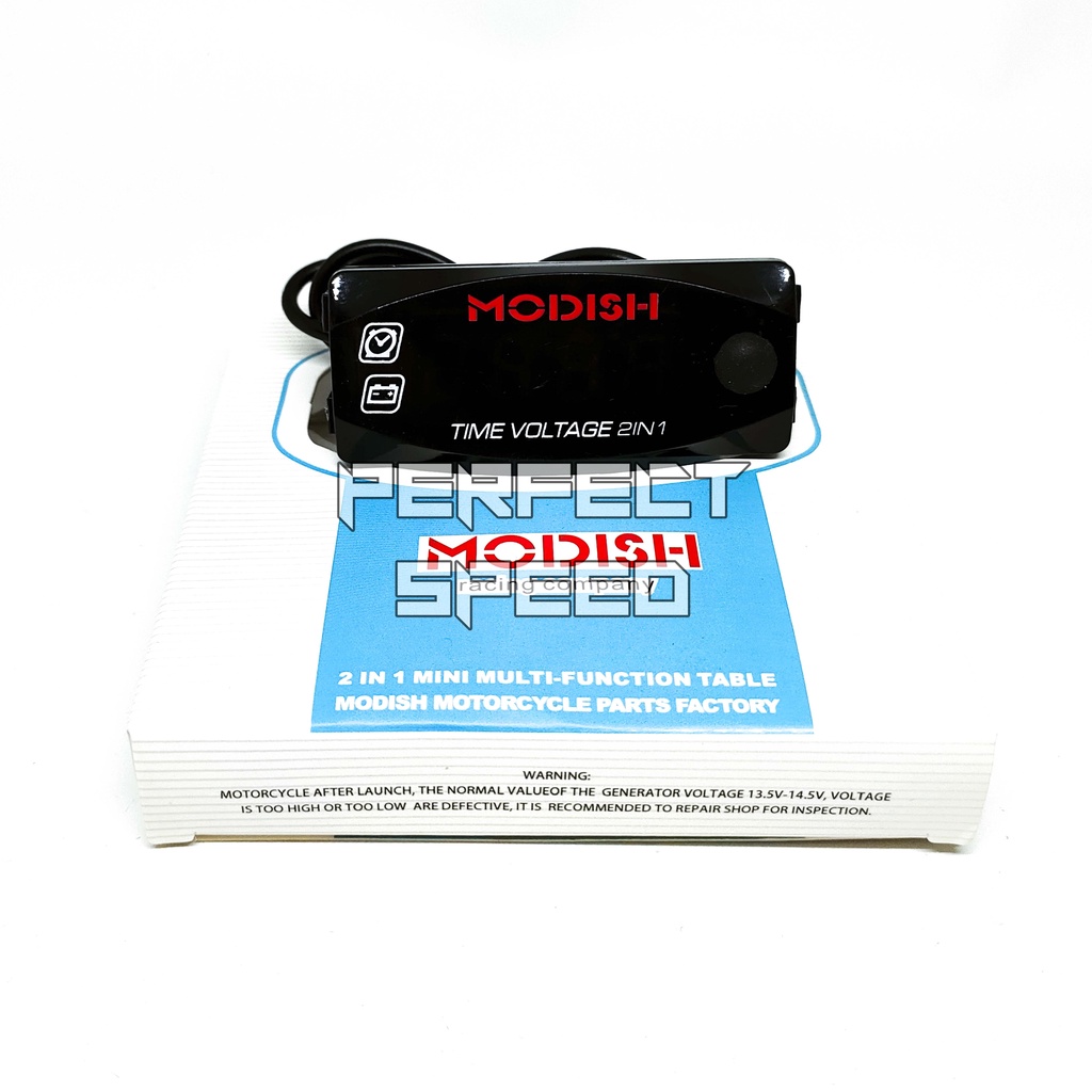 VOLTMETER AKI MOTOR DIGITAL 2IN1 MODISH VOLTAGE/TIME BISA UNTUK SEMUA MOTOR