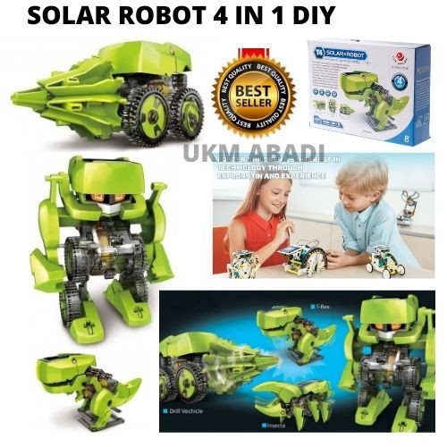 Mainan Solar Robot Science 4 In 1 Transforming  Education Toy DIY 111124