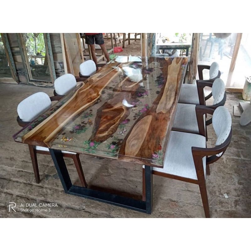 SET MEJA MAKAN MEWAH MEJA MAKAN TREMBESI MEJA MAKAN RESIN KURSI 6 MEJA MAKAN CLASSIC MEJA MAKAN ALAM