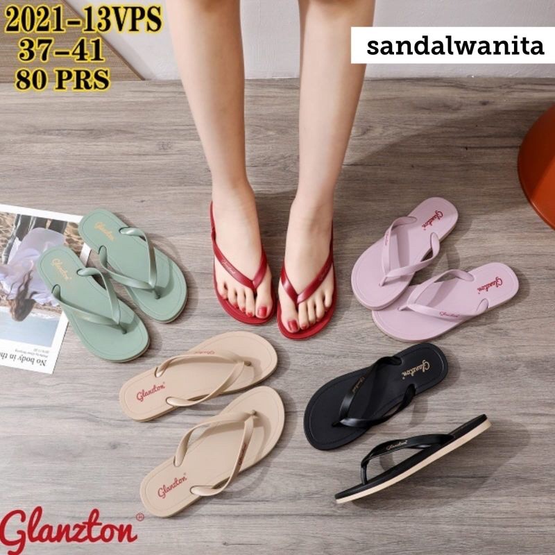 SANDAL JAPIT GLANZTON 1819 2021  GLOSY - sandal jelly jepit import glanzton wanita ukuran 37-40