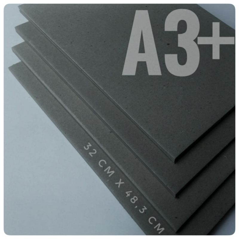 

( 10 Lembar ) Karton Board 1.5 mm / No. 40 Ukuran A3+ / 32 cm X 48.3 cm Grey Board, Hard Cover, Bahan Gift Box