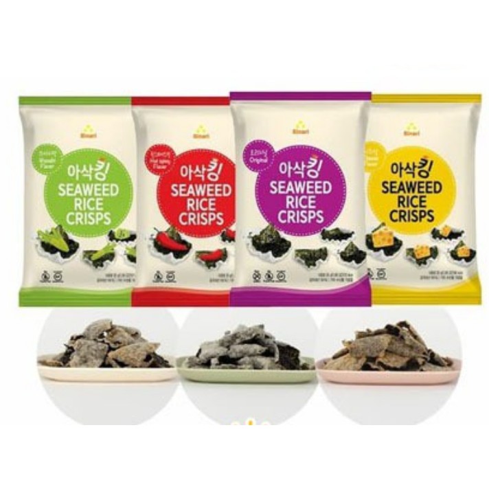 

Binari Seaweed Rice Crisps Diet Snack - Rasa Wasabi, Chesee, Chili Made In Korea