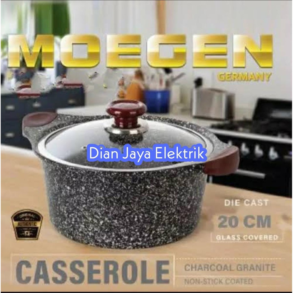 Panci Moegen Model Casserole 20cm 24cm 28cm bahan Granit Original