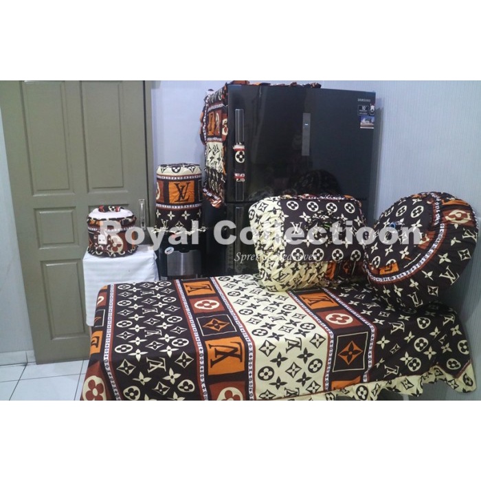 Taplak Meja Makan - Royalcollectioon - Set Taplak Meja Makan Lv Damierr
