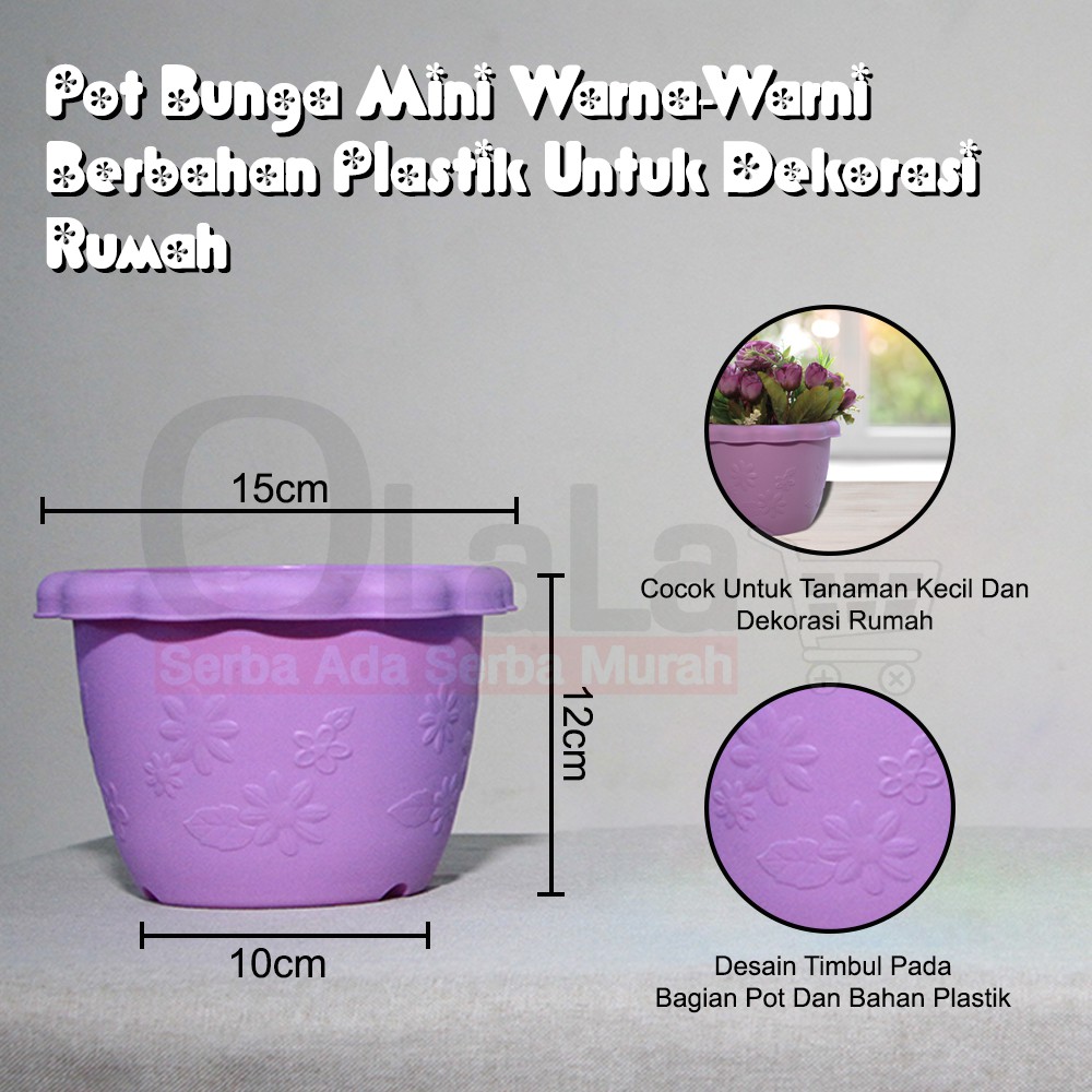 Pot Bunga Mini Bahan Plastik Warna-Warni Untuk Dekorasi Rumah / Kantor/Premium