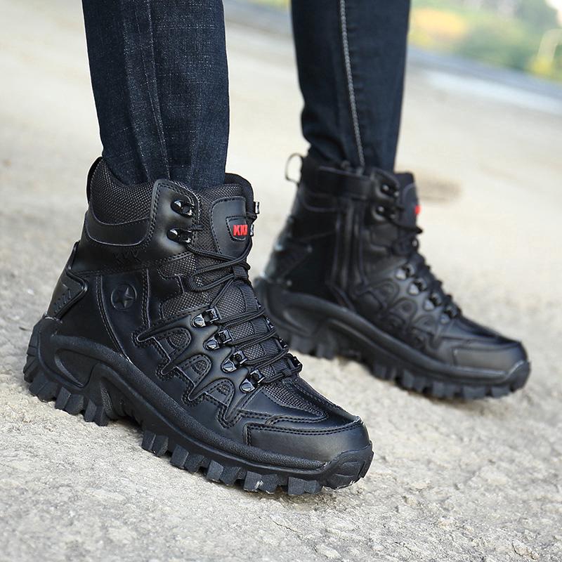  Sepatu  Boots  Militer Army Tactical Bahan Kulit untuk Pria  