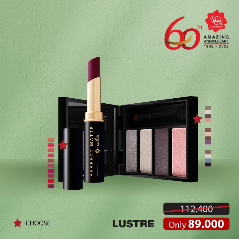 Paket 1 Lustre Eye Shadow 1 Matte Lipstick