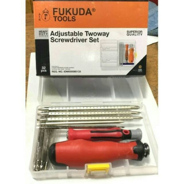 Obeng HP Set 32 Mata Obeng Laptop Komputer Bolak Balik FUKUDA Murah