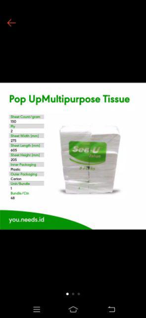Tissue See-u Pop Up Multipurpose - ( 1 Dus 48 Pack )
