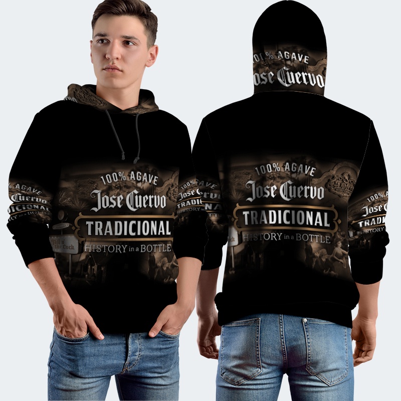 Jaket Hoodie Fullprint Jose Cuervo New Bahan Polyester Jersey