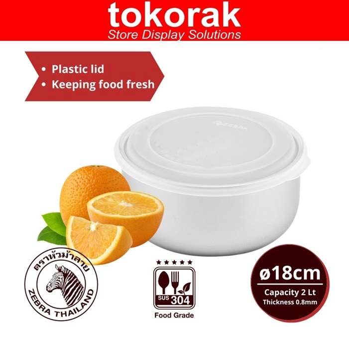 ZEBRA FOOD STORAGE 18 CM EXTRA 110422 TEMPAT SIMPAN MAKANAN STAINLESS