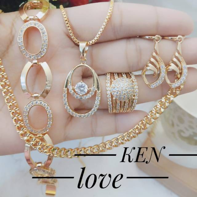 Xuping set perhiasan lapis emas 24k terlaris 1220