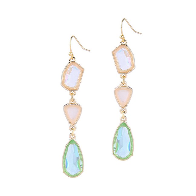 LRC Anting Gantung Fashion Alloy Gemstone Crystal Drop Earrings F6961X