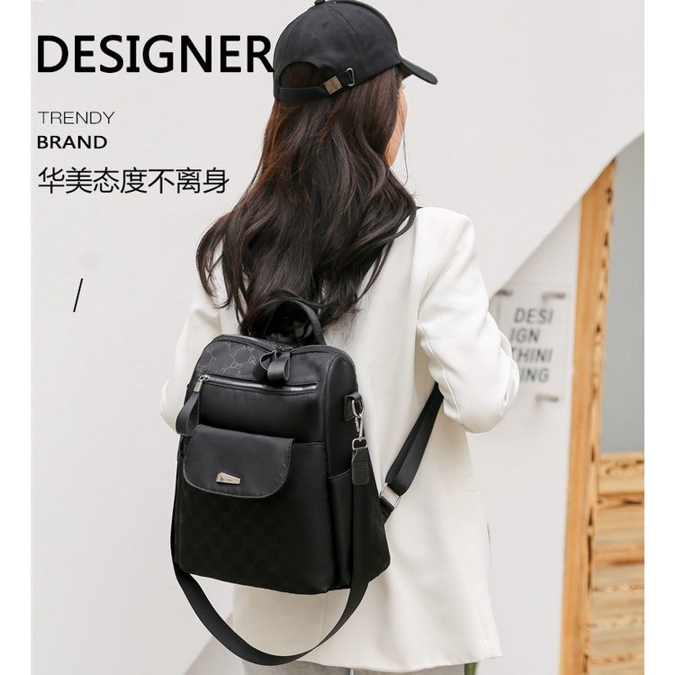 TAS RANSEL WANITA ANTI AIR HITAM AGOLA TA424B5 BACKPACK SEKOLAH KULIAH KERJA BESAR GENDONG PUNGGUNG CEWEK KOREA IMPORT PREMIUM REMAJA KEKINIAN MURAH