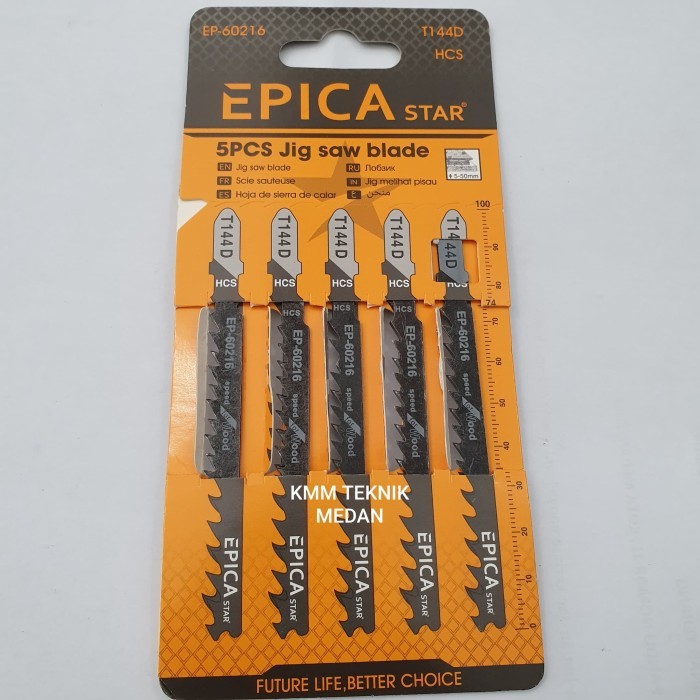 EPICA Mata Gergaji Mesin Jig Saw Blade Tipe T144D Colok Potong Kayu