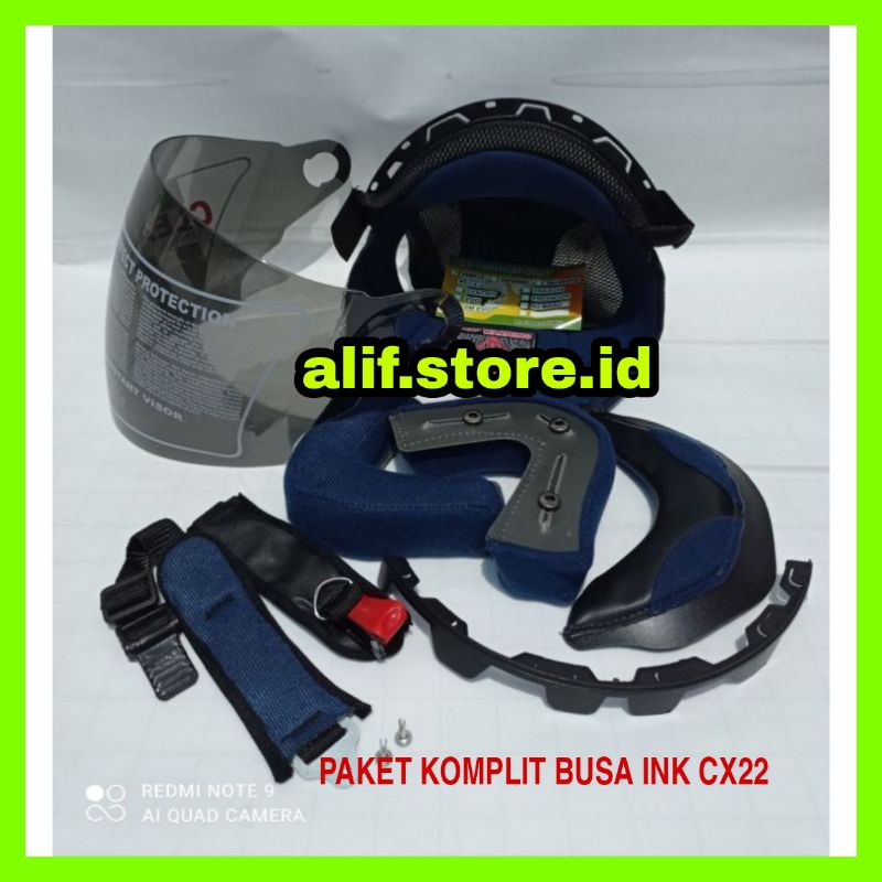 PAKET BUSA INCLUDE KACA HELM INK CX22 TALI GASPER PAKU BELAH