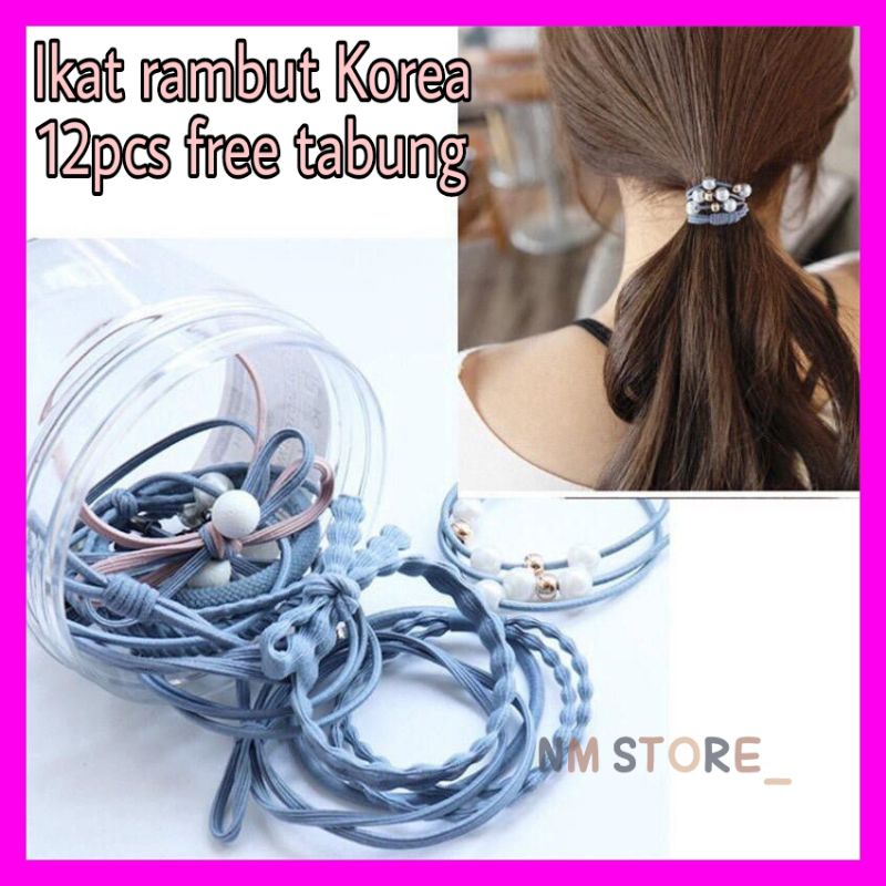 (12pcs) BC IKAT RAMBUT KOREA  IMPORT KEMASAN TABUNG/POUCH