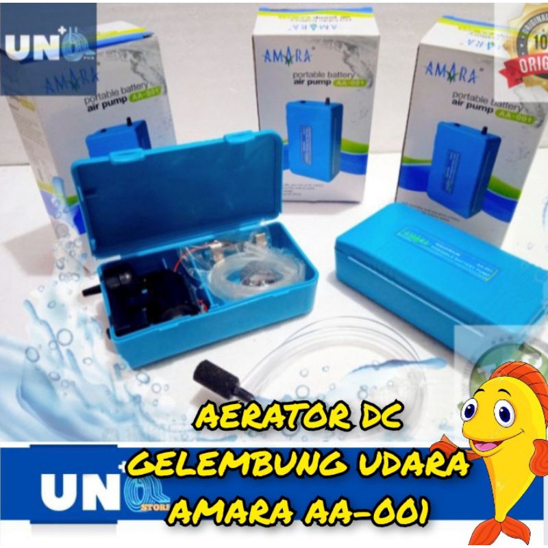 AERATOR / MESIN GELEMBUNG UDARA DC UNTUK MEMANCING MERK Amara AA-001(1Lubang) bonus selang tambahan plus batu aerator