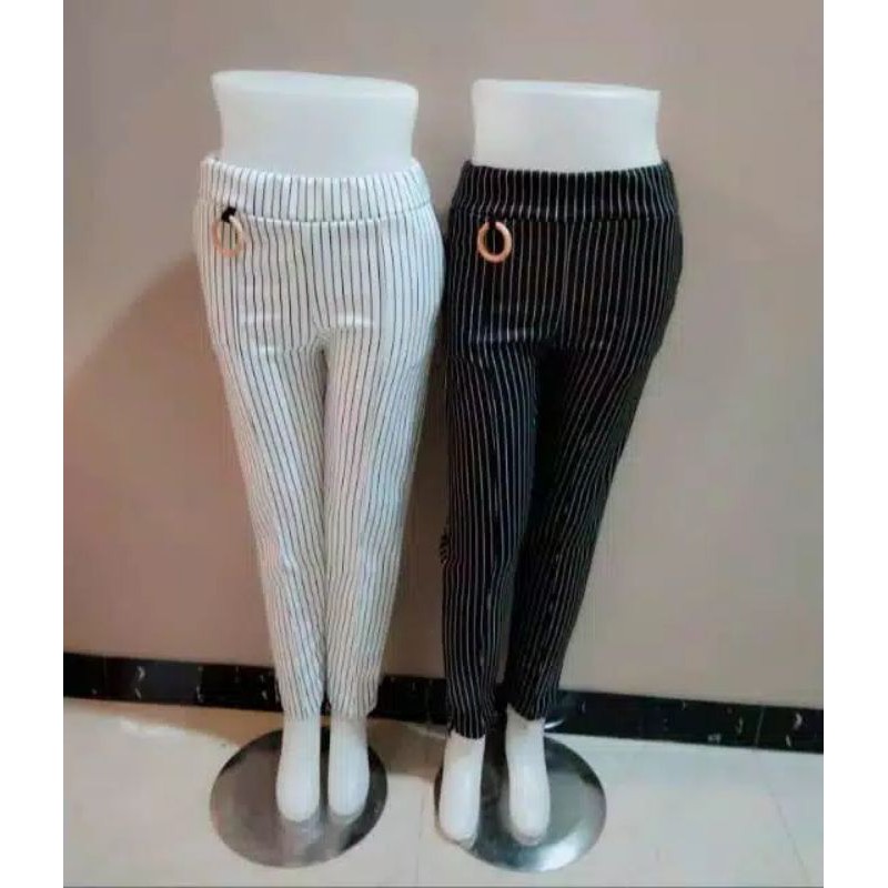 Celana salur scuba STRIPE PANTS salur/Celana pencil salur scuba