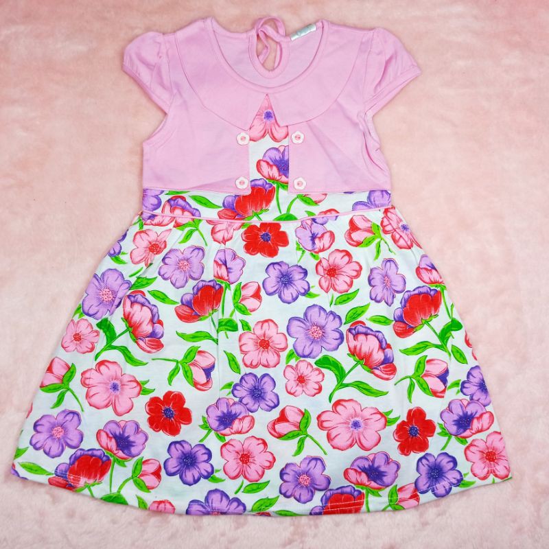 Ss#1012 Dress Anak Size 1-2tahun / Pakaian Anak Perempuan / Dress Bunga / Dress Lucu