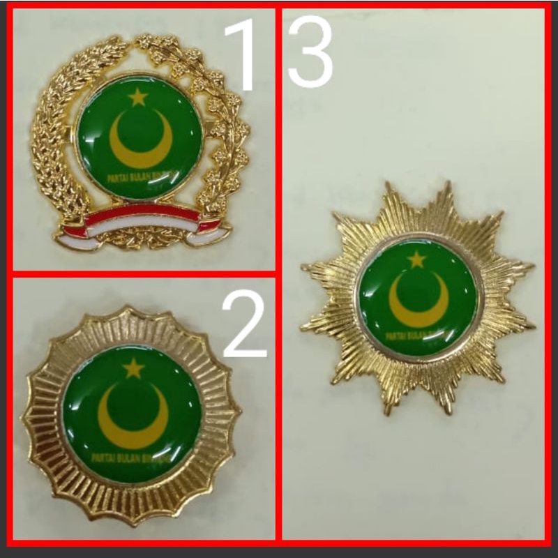PIN PARTAI BULAN BINTANG MAGNET BROS PBN PIN PARTAI